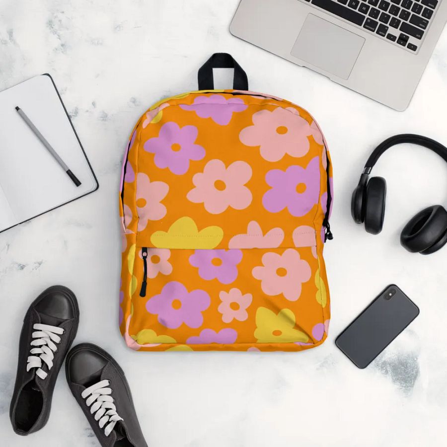 Cheerful Blooms All-Over Backpack product image (10)