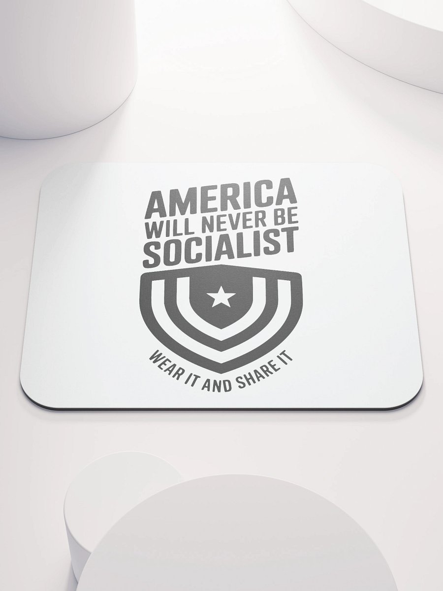 America will never be socialist mouse pad - black ink product image (1)