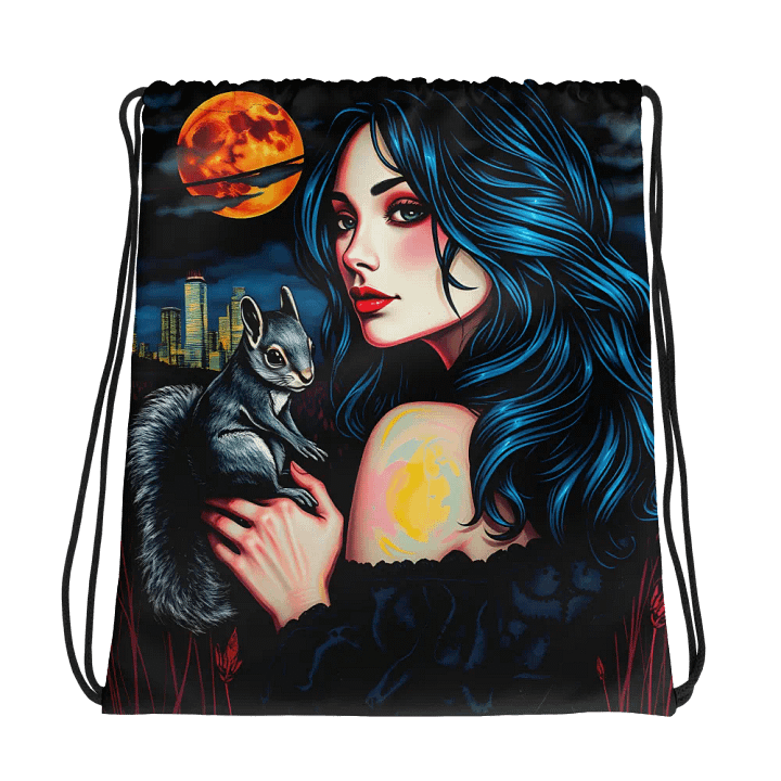 Moonlit Squirrel Drawstring Bag product image (1)