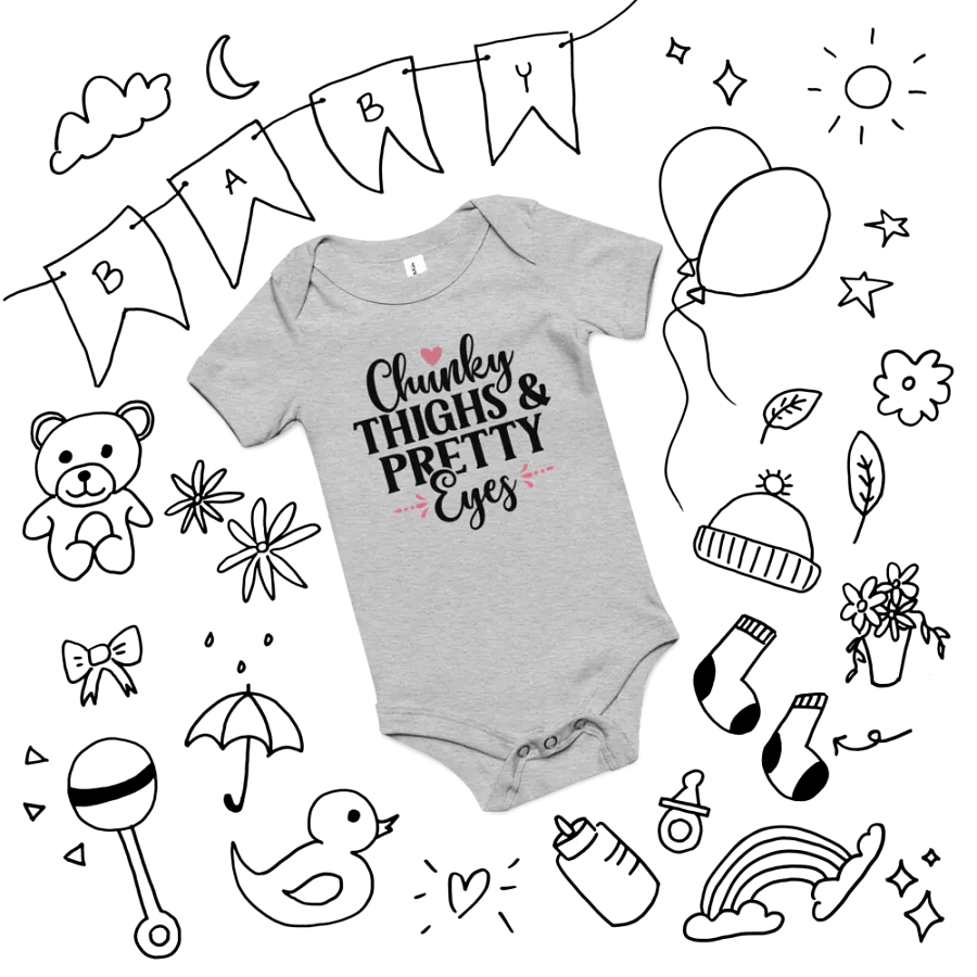 'Chunky Thighs & Pretty Eyes' Baby Onesie product image (27)