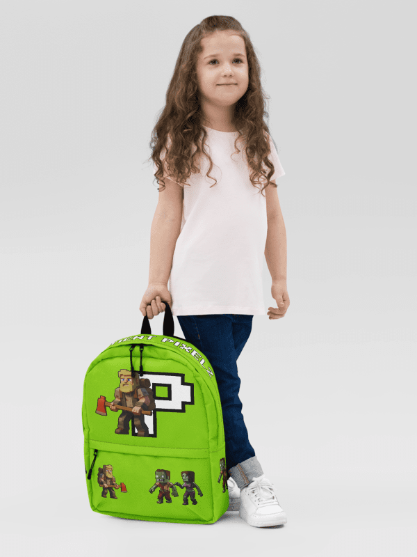 Patient PixelZ All-Over Print Backpack (Neon Green) product image (6)