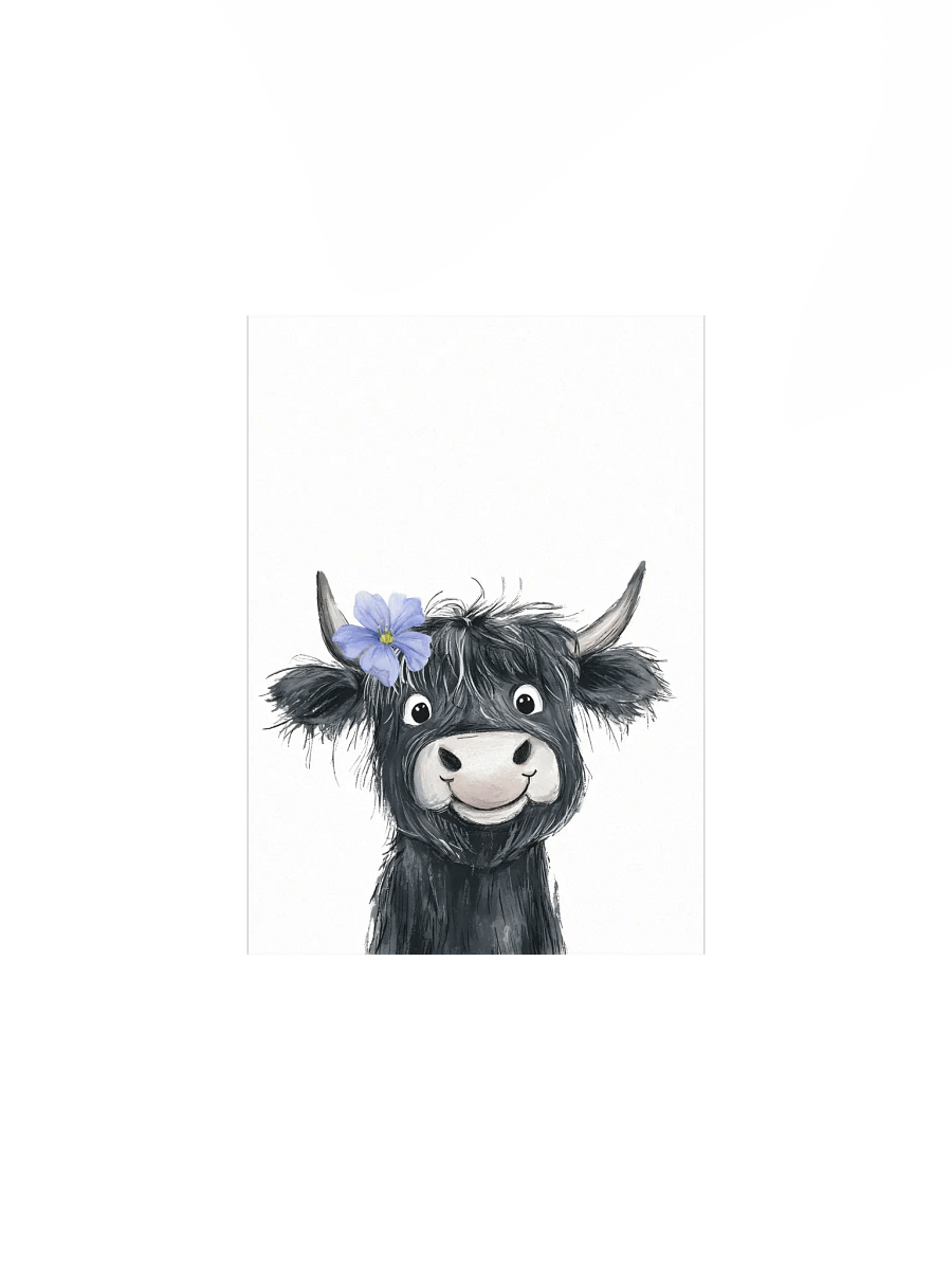 Highland Black Cow, Farm Nursery Print product image (5)