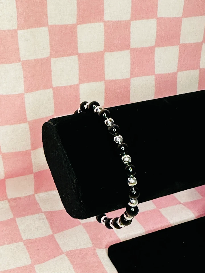 Black and Metal Stretch Bracelet product image (1)