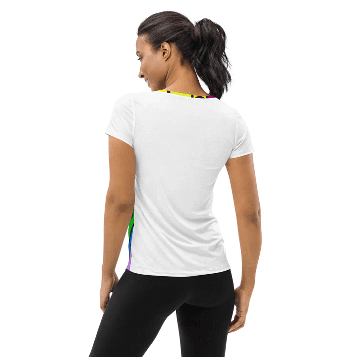 Vibrant Swirls Women's Athletic Tee - Wave at Sunset product image (2)