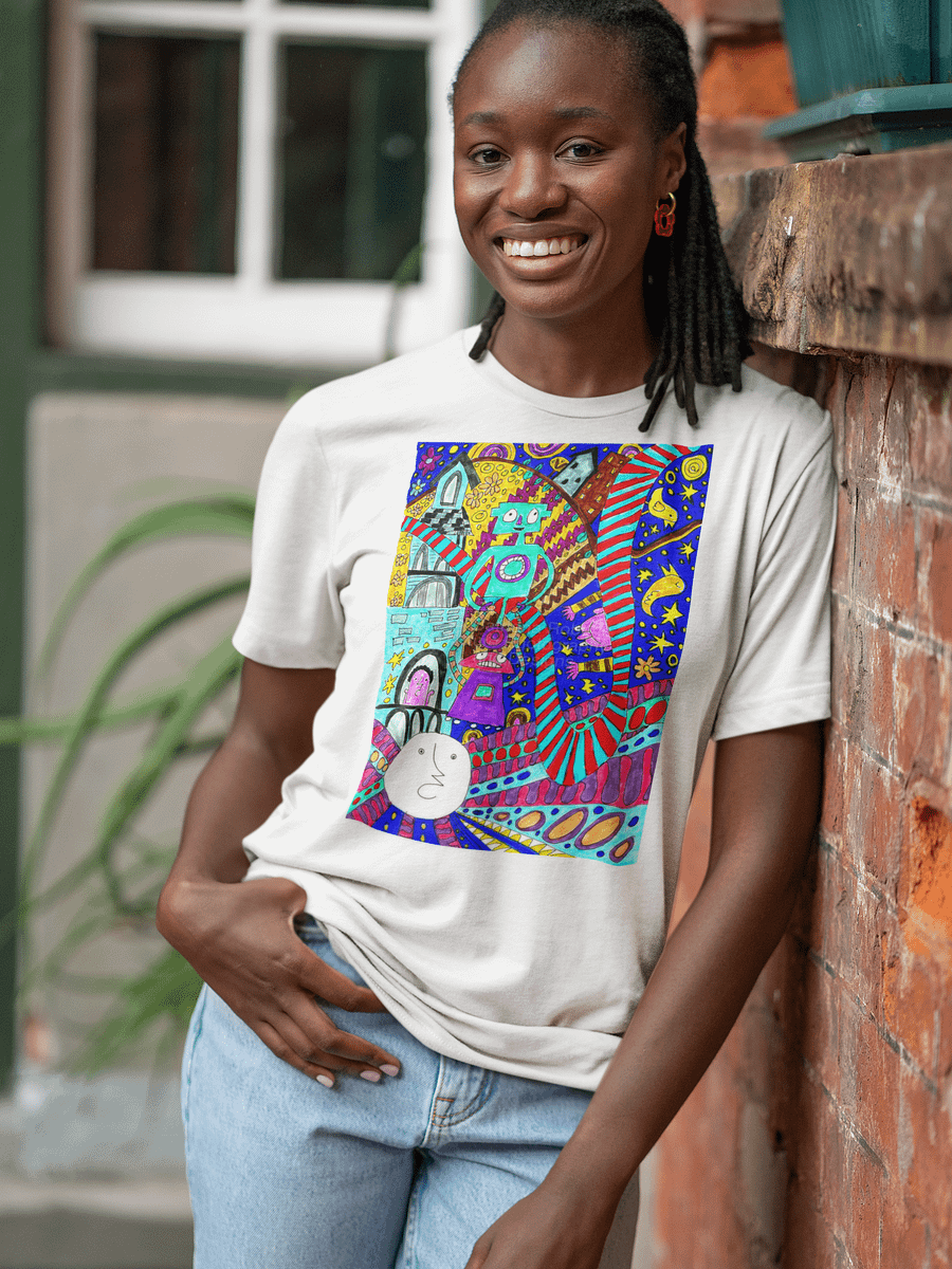 Abstract Vibrant Doodle Fantasy Unisex Tee product image (10)