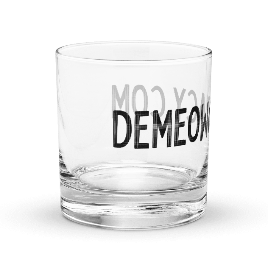 Demeowcracy Black Plaid Letters Chromatic Rocks Glass product image (3)