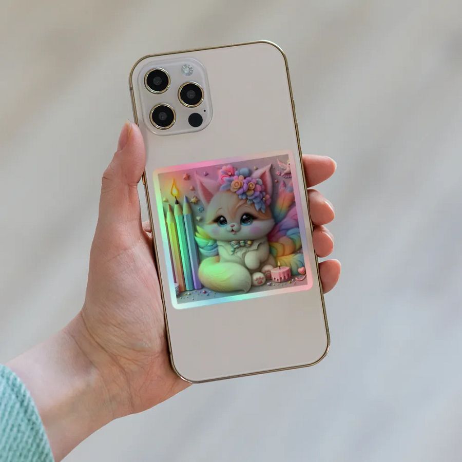 Whimsical Kitten Holographic Sticker Sheet product image (8)