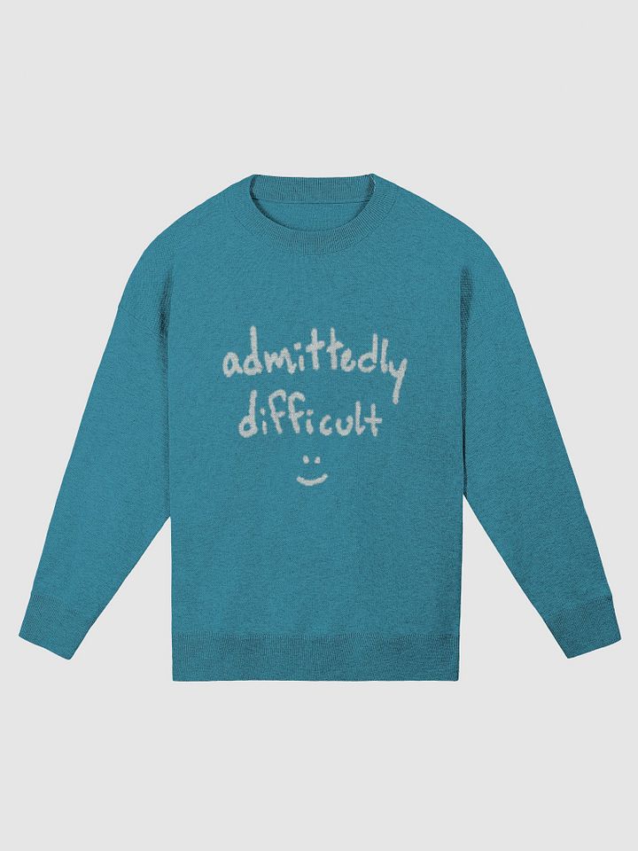 admittedly difficult (duotone teal) knitwear relaxed crewneck product image (1)