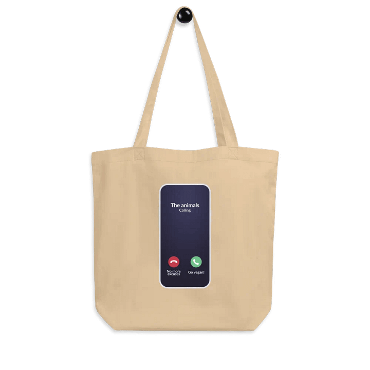 “No More Excuses, Go Vegan” Organic Tote Bag product image (1)