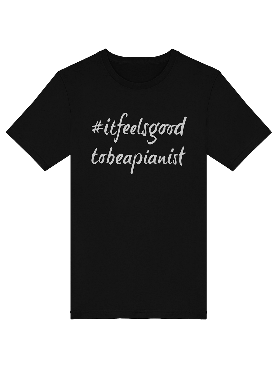 "It Feels Good to Be a Pianist" Cotton T-shirt with WHITE Script product image (5)