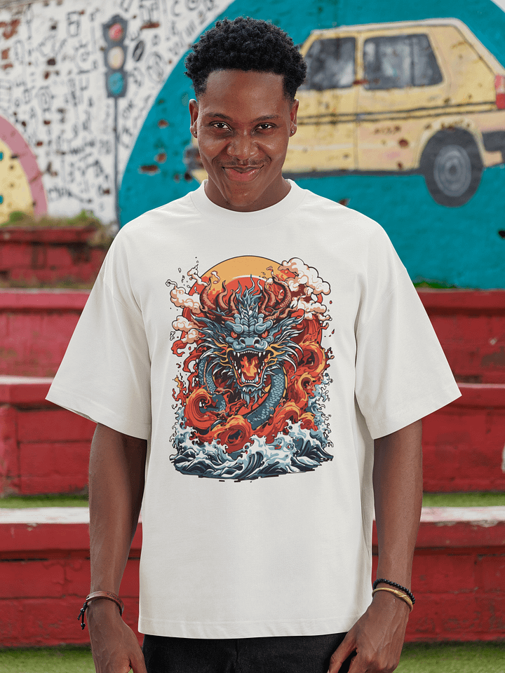 Crimson Dragon Oversized T-Shirt product image (1)
