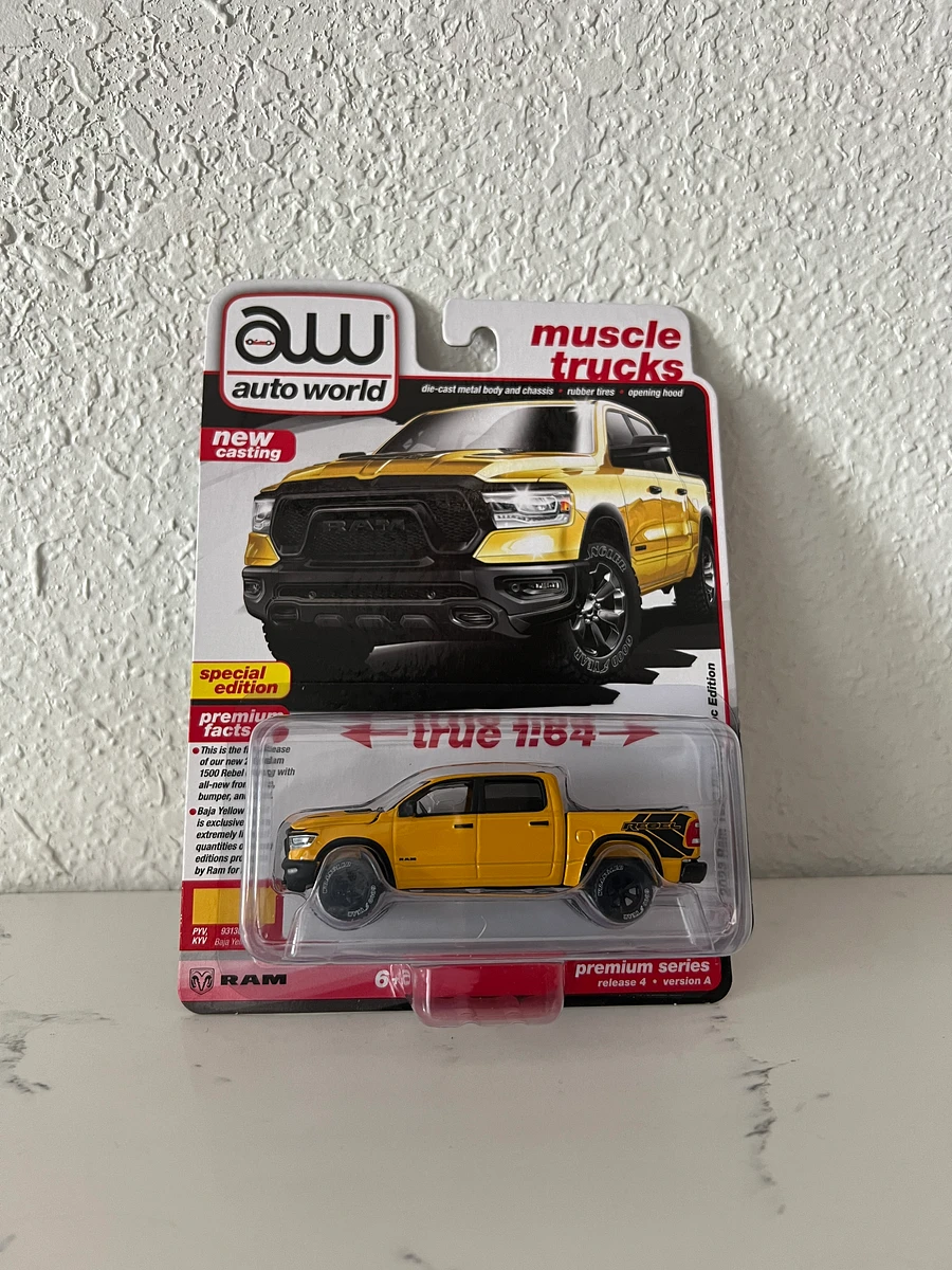 Auto World 2023 Dodge Ram Rebel Havoc Edition (Baja Yellow w/Rebel Graphics) 1:64 Diecast product image (1)