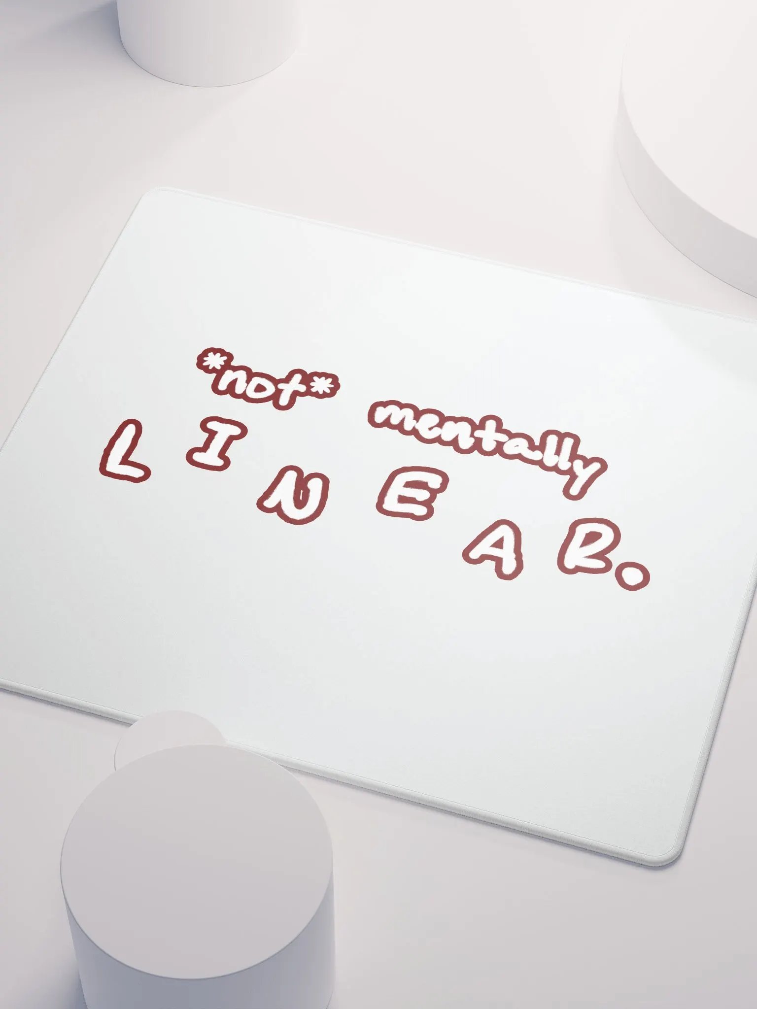*not* mentally linear (lined design, #6D1616) mouse pad product image (3)