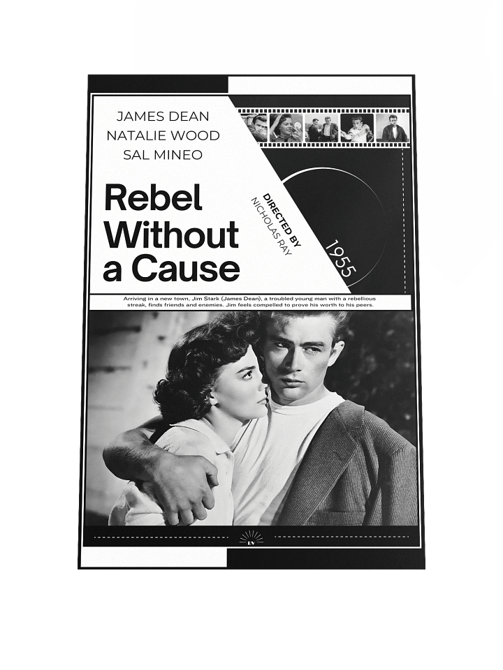 Rebel Without a Cause with James Dean and Natalie Wood 1955 | Movie Poster | 12x18 Wall Art product image (1)