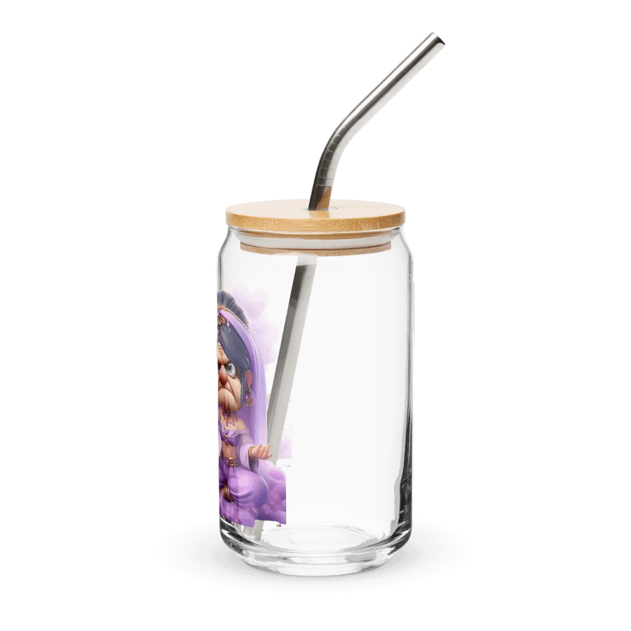 Dreamy & The Lamp 16 oz Glass w/ Lid & Straw product image (2)
