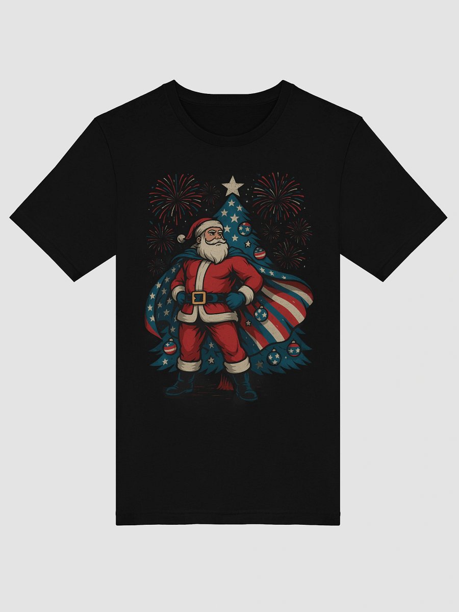 Patriotic Santa Claus American Flag Superhero Christmas Tree T-Shirt product image (14)