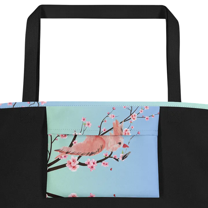 Pink Bird Tote Bag – Cute All-Over Print Bag for Bird Lovers, Aesthetic Gift for Nature & Animal Fans product image (2)