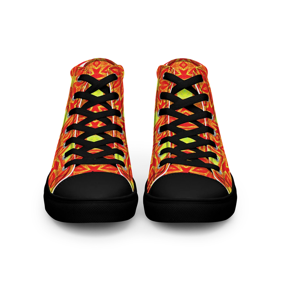 Abstract Repeating Orange Flower Ladies Canvas Shoe High Tops product image (28)