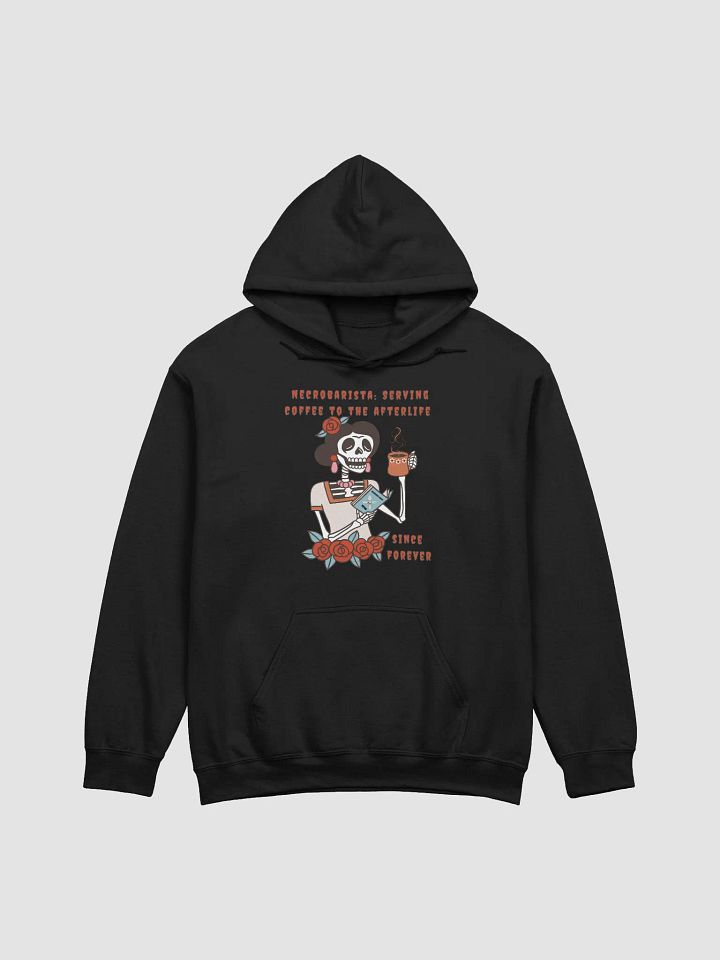 Necrobarista Hoodie – Serving Coffee to the Afterlife Since Forever Spooky Coffee Lover Sweatshirt product image (2)