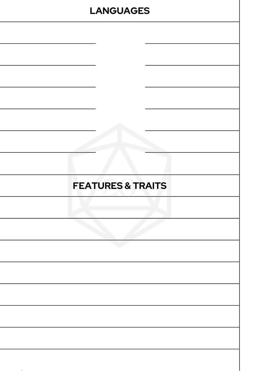 Simple A5-Sized Dungeons & Dragons Character Sheets product image (6)