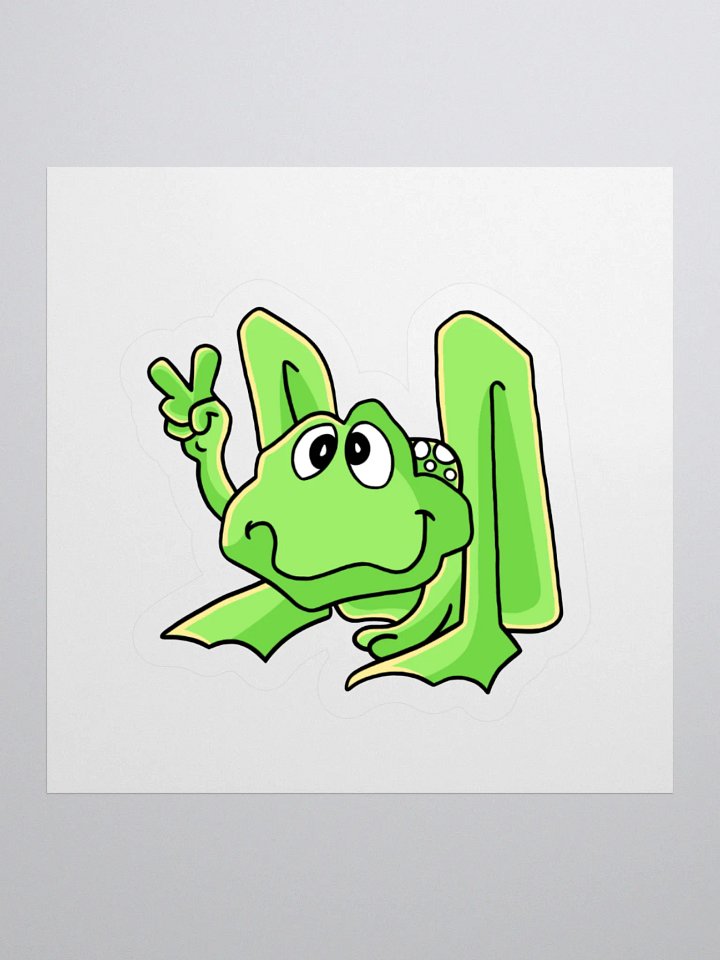 Peace frog green sticker product image (1)
