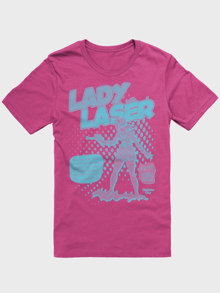 "Lady With A Laser" Retro Comic Tee (Bubblegum Colorway) product image (1)