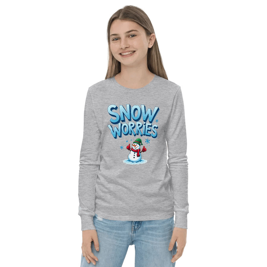 Snow Worries Youth Long Sleeve Tee product image (21)