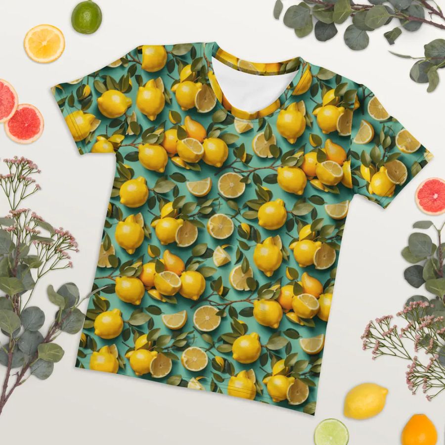 Lemon Pattern All Over Print T-shirt product image (7)