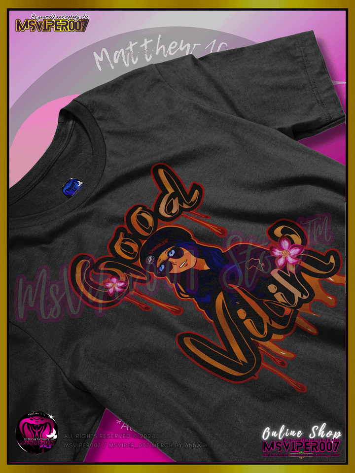 T-Shirt - MsViper007's "Good Vibin'™ [chocolate]" Comfort T-shirt By Anna H. product image (2)