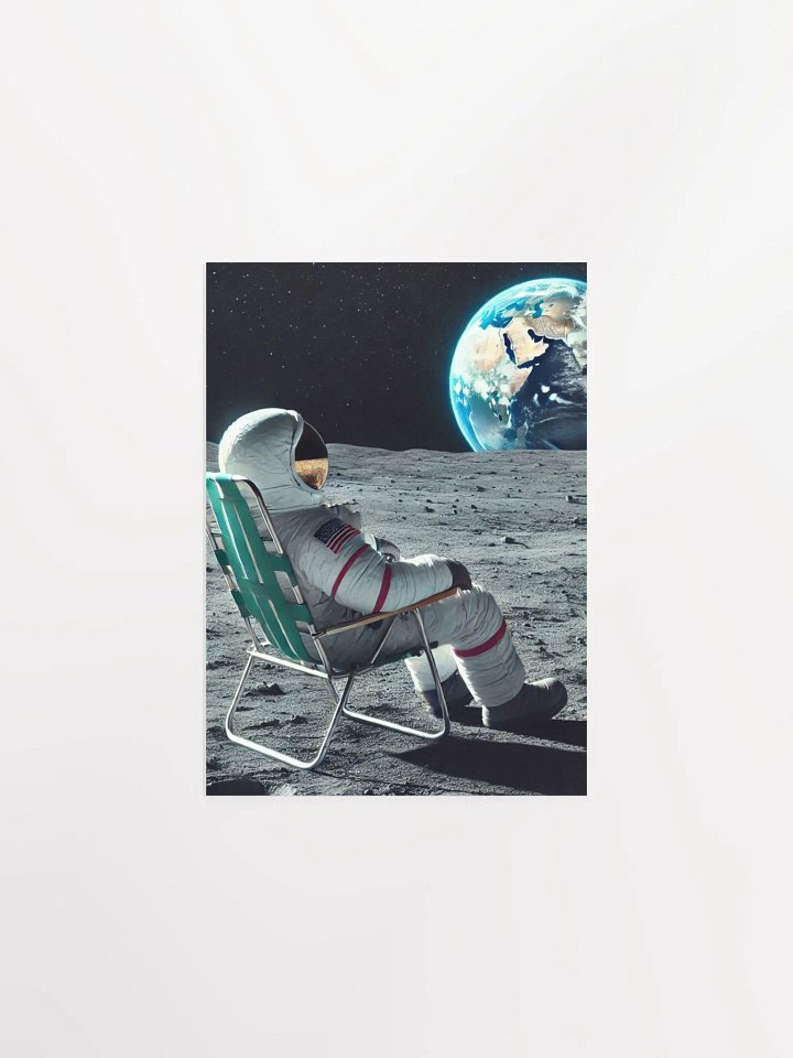 Relaxing Astronaut Moon Poster – Cosmic Escape Art Print product image (2)