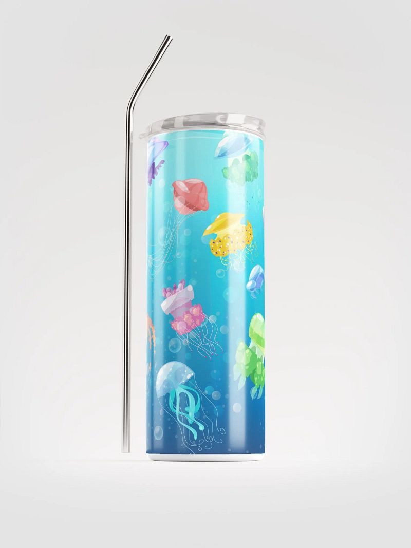 Ocean Bliss: Jellyfish Tumbler - Eco-Friendly Stainless Steel with Straw