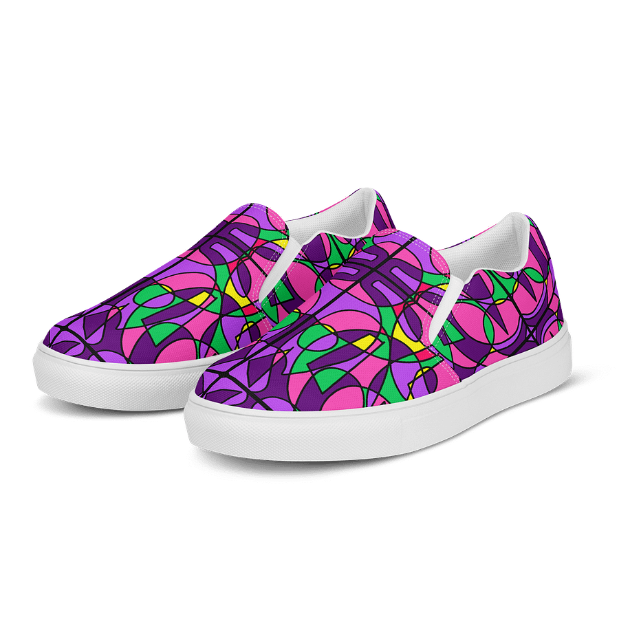 Pink Stained Glass – Women's Slip-On Canvas Shoes product image (3)