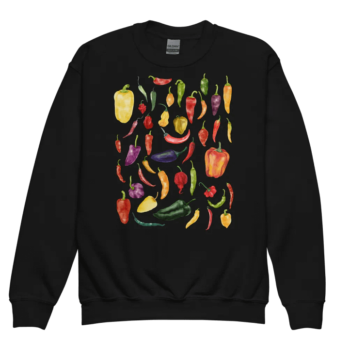 Chili Pepper Collage Youth Crewneck Sweatshirt product image (1)