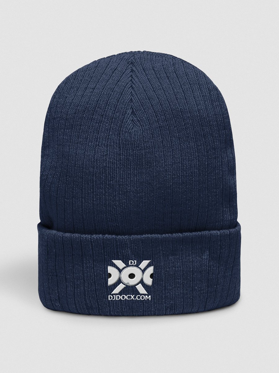 DJDocX Ribbed Knitt Beanie - White Logo product image (1)