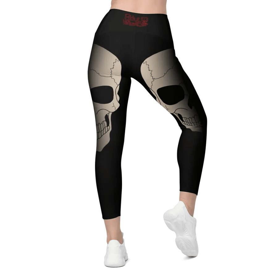 Faded skull crossover leggings with pockets product image (3)