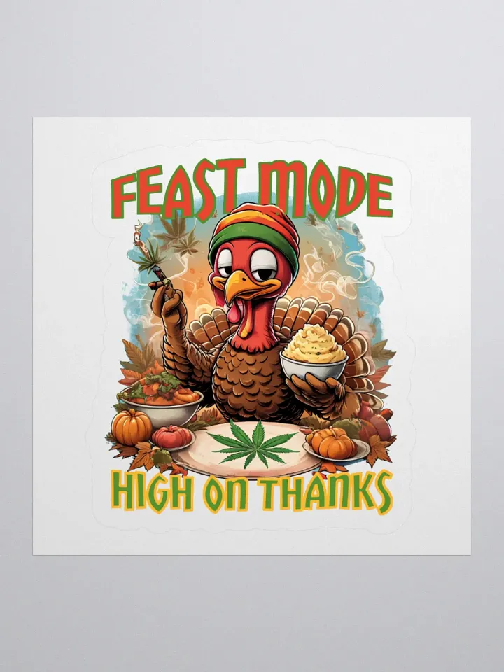 Funny Rasta Turkey Sticker | Thanksgiving weed Sticker product image (2)
