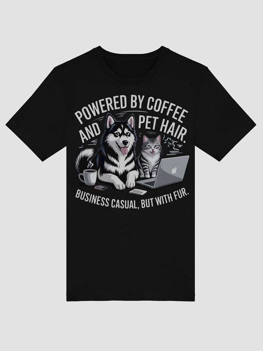 Adorable Husky and Cat Cartoon T-Shirt product image (53)