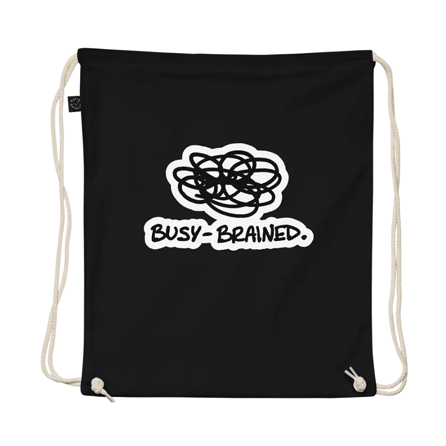 BUSY-BRAINED (bubble design) cotton drawstring bag product image (1)