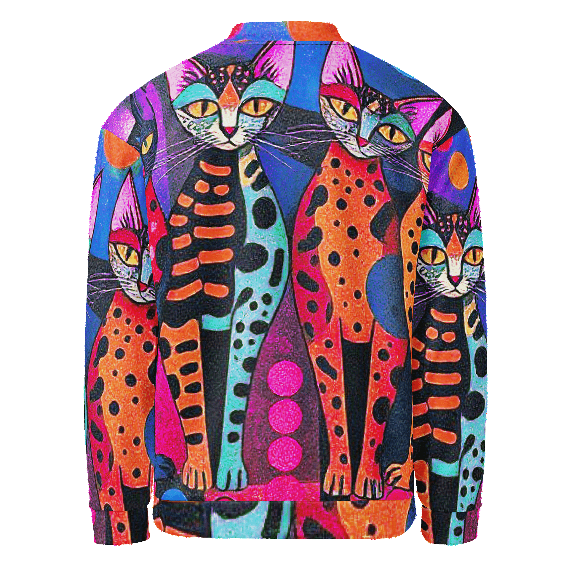Orange Cats Bomber Jacket product image (2)