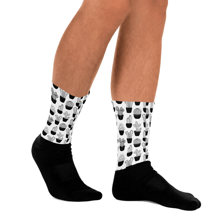Line Art Cacti Pattern Socks product image (2)