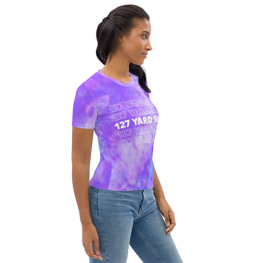 127 Yard Sale (2024) - All-Over Lavender Blue Tie-Dye Print Women's Crew Neck T-Shirt product image (21)