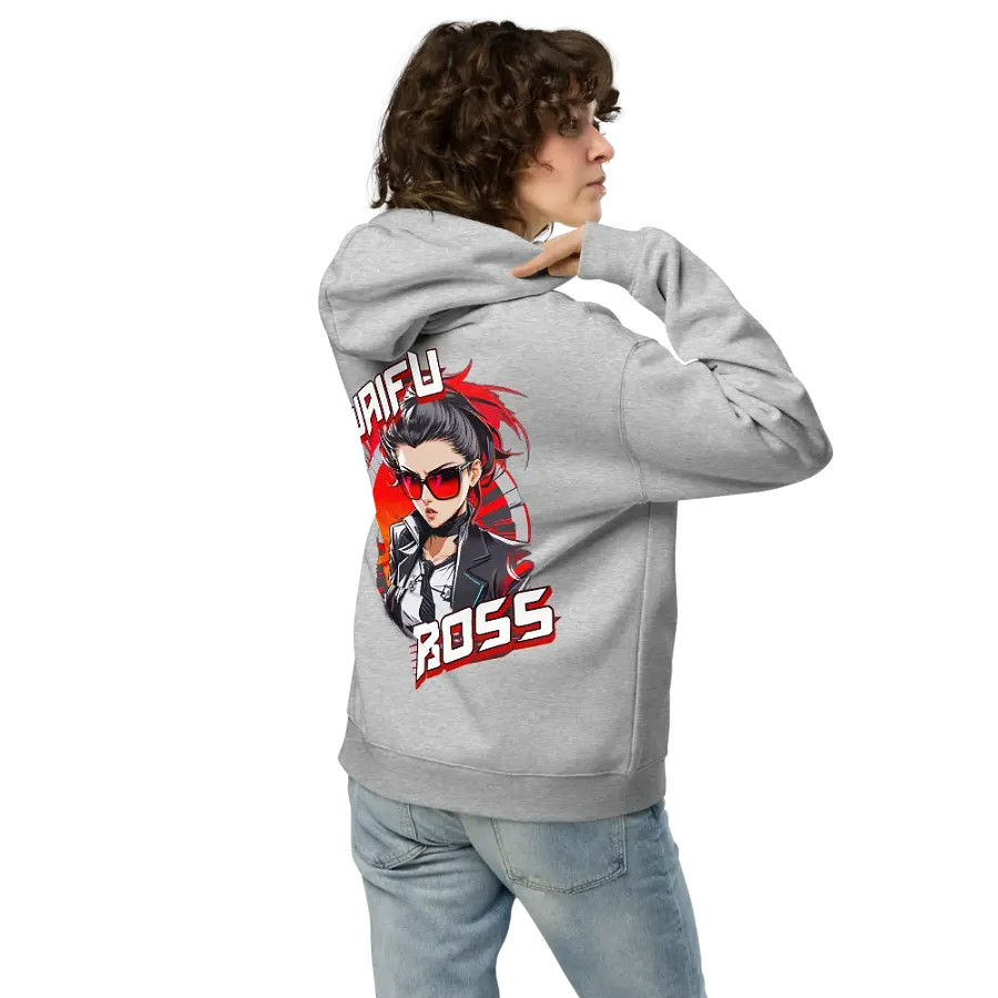 Waifu Boss - Premium Hoodie - Athletic Heather - v1 - Back Printed Design product image (2)