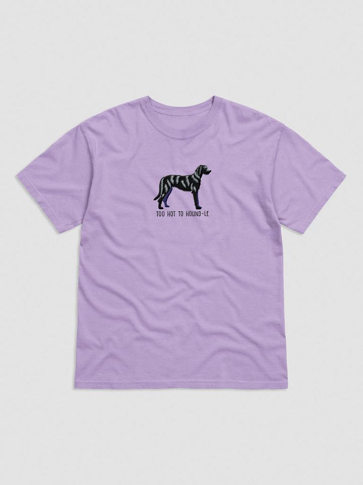 Too Hot to Houndle T-Shirt(Embroidered) of an Irish Wolfhound(Black) product image (1)