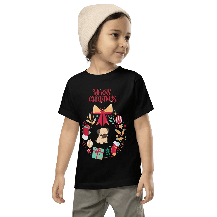 Merry Christmas Pug Festive Toddler T-Shirt product image (7)