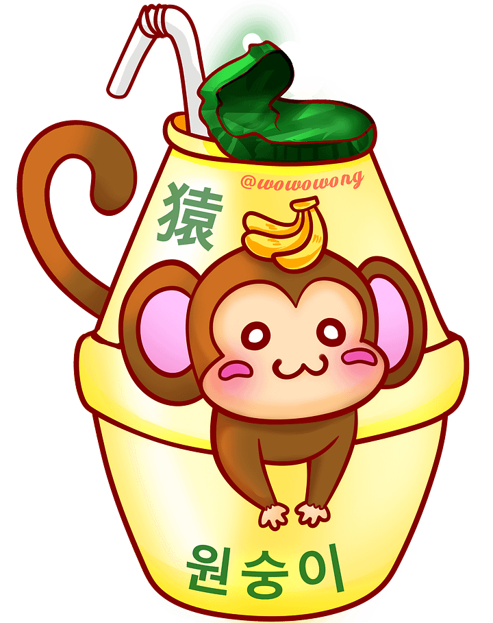 Zodiac Drinks - Banana Monkey Milk - Sticker product image (2)