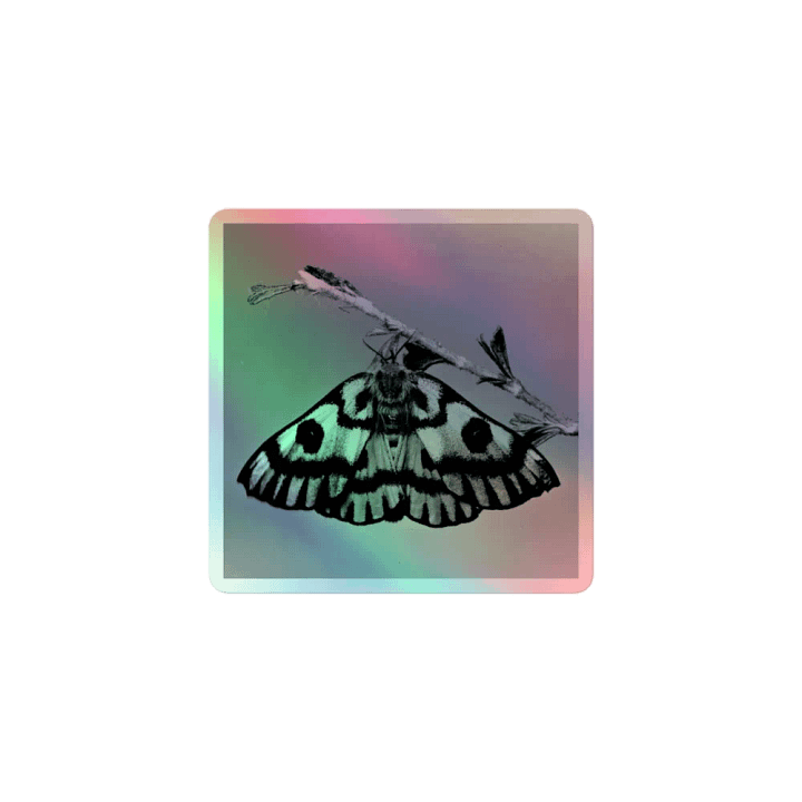 holographic sheep moth sticker product image (1)