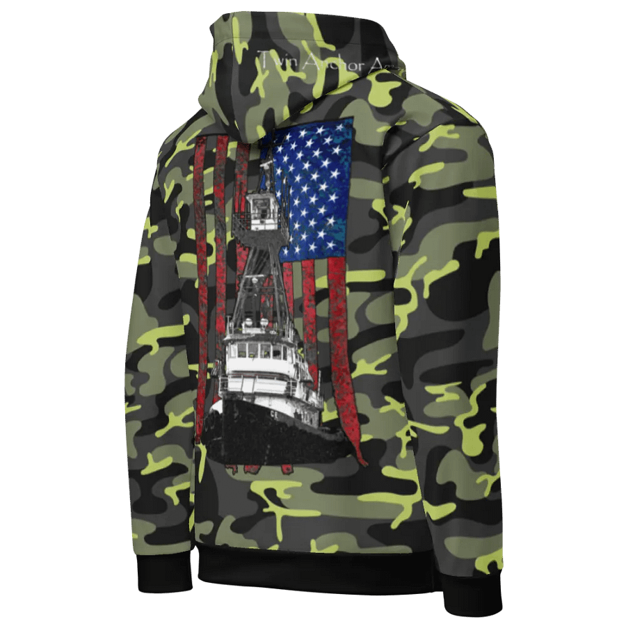 Green Camouflage Tug CE & CE Flage Hoodie product image (10)