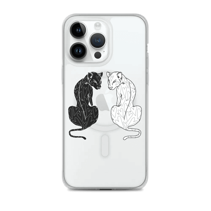 Yin n Yang Leopards Clear Phone Case product image (2)