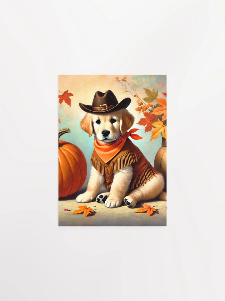 Cowboy Golden Retriever Puppy - Premium Matte Poster product image (3)