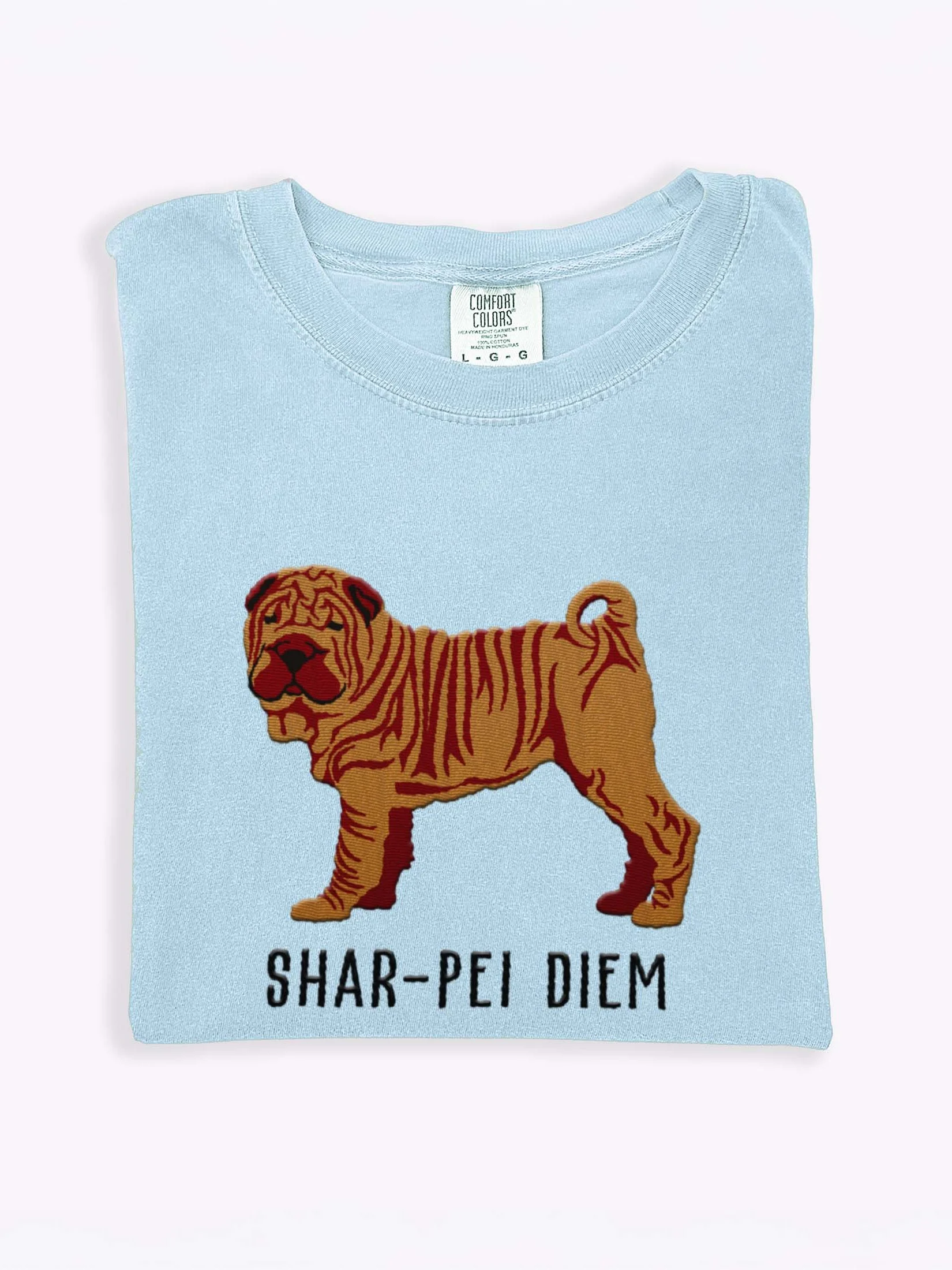 Shar-Pei Diem T-Shirt(Embroidered) of a Chinese Shar-Pei(Tan) product image (1)
